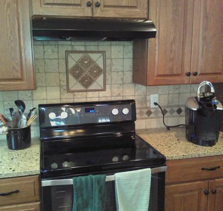 Custom-tilework-stove-back